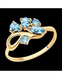 Кольцо из золота с голубыми топазами Sokolov