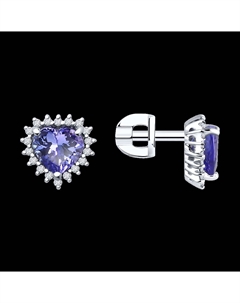 Серьги из белого золота с бриллиантами и танзанитами Sokolov