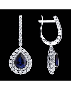 Серьги из белого золота с бриллиантами и сапфирами Sokolov