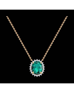 Колье из золота с бриллиантами и изумрудом Sokolov
