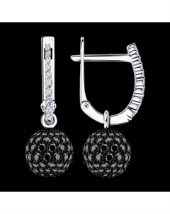 Серьги из белого золота с черными бриллиантами Sokolov