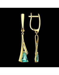 Серьги из желтого золота с кварцем Sokolov