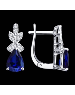 Серьги из белого золота с бриллиантами и сапфирами Sokolov