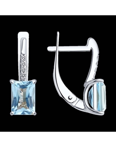 Серьги из белого золота с бриллиантами и топазами Sokolov