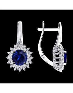 Серьги из белого золота с бриллиантами и сапфирами Sokolov