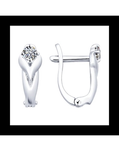 Серьги из серебра с фианитами Sokolov