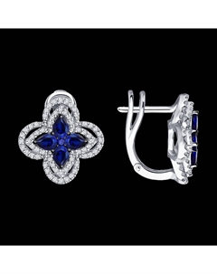 Серьги из белого золота с бриллиантами и сапфирами Sokolov