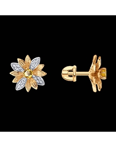 Серьги из золота с бриллиантами и цитринами Sokolov