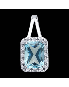 Подвеска из белого золота с бриллиантами и топазом Sokolov