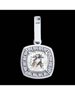 Подвеска из белого золота с бриллиантами и горным хрусталем Sokolov