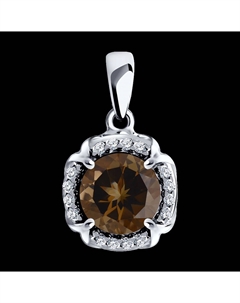 Подвеска из серебра с раухтопазом и фианитами Sokolov