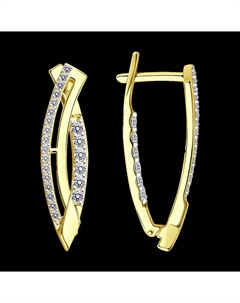 Серьги из желтого золота с фианитами Sokolov