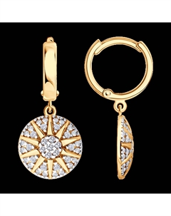 Серьги из золочёного серебра с фианитами Sokolov