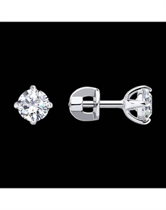 Серьги из белого золота с фианитами Sokolov