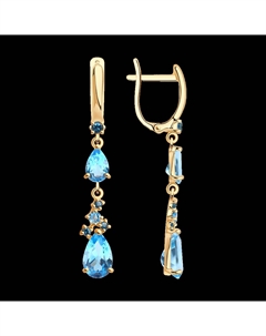 Серьги из золота с голубыми и синими топазами Sokolov
