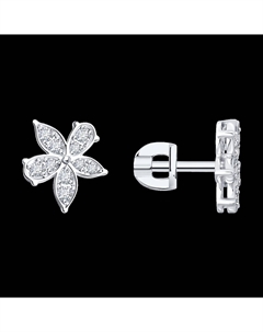 Серьги из белого золота с бриллиантами Sokolov