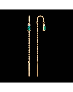 Серьги из золота с бриллиантами и гидротермальными изумрудами Sokolov