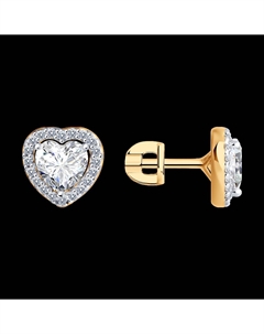 Серьги из золочёного серебра с фианитами Sokolov