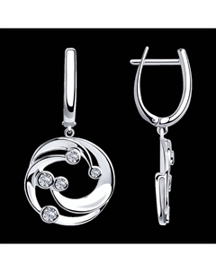 Серьги из серебра с фианитами Sokolov