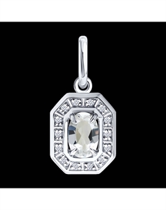 Подвеска из белого золота с бриллиантами и горным хрусталем Sokolov