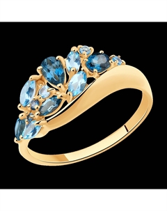 Кольцо из золота с голубыми и синими топазами Sokolov