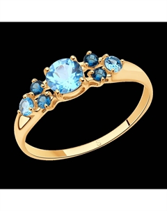 Кольцо из золота с голубыми и синими топазами Sokolov