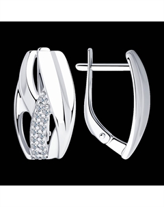 Серьги из серебра с фианитами Sokolov