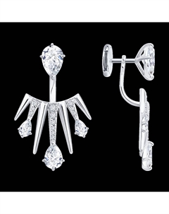 Серьги из белого золота с бриллиантами выращенными Sokolov