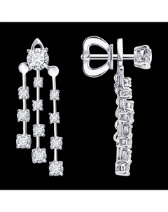 Серьги из белого золота с бриллиантами выращенными Sokolov