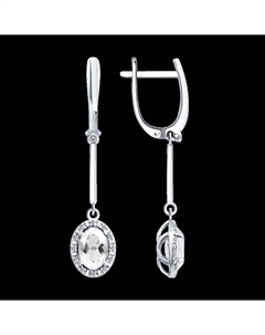 Серьги из белого золота с миксом камней Sokolov