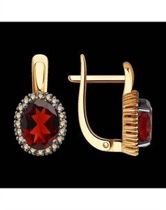 Серьги из золота с бриллиантами и гранатами Sokolov