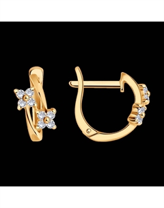 Серьги из золочёного серебра с фианитами Sokolov