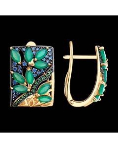 Серьги из золота с агатами и фианитами Sokolov