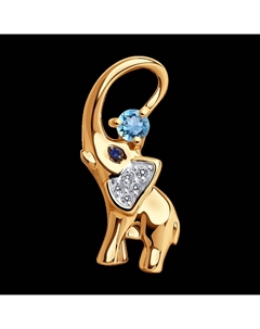 Подвеска из золота с топазом и фианитами Sokolov