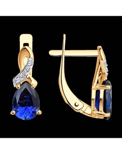 Серьги из золота с корундами и фианитами Sokolov