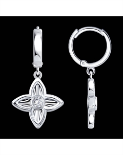 Серьги из серебра с фианитами Sokolov