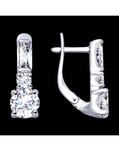 Серьги из серебра с фианитами Sokolov