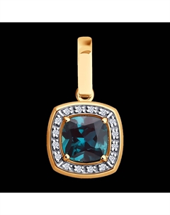 Подвеска из золота с бриллиантами и гидротермальным александритом Sokolov