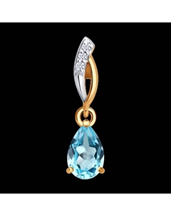 Подвеска из золота с бриллиантами и топазом Sokolov