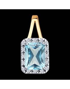 Подвеска из золота с бриллиантами и топазом Sokolov