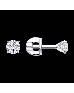 Серьги-пусеты из серебра с фианитами Sokolov