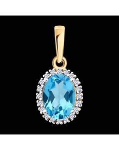 Подвеска из золота с бриллиантами и топазом Sokolov