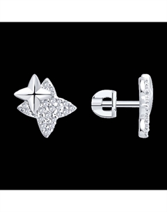 Серьги из серебра с фианитами Sokolov