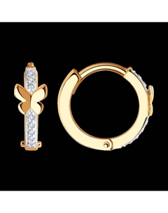 Серьги из золота с фианитами Sokolov