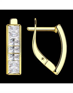 Серьги из желтого золота с фианитами Sokolov