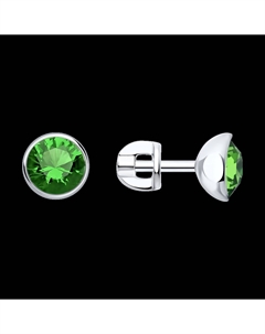 Серьги-пусеты из серебра с кристаллами Sokolov