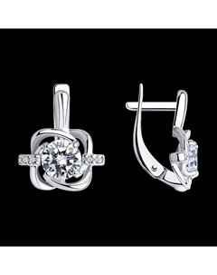 Серьги из серебра с фианитами Sokolov
