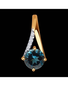 Подвеска из золота с лондон топазом и фианитами Sokolov