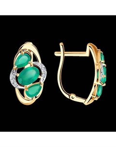 Серьги из золота с агатами и фианитами Sokolov