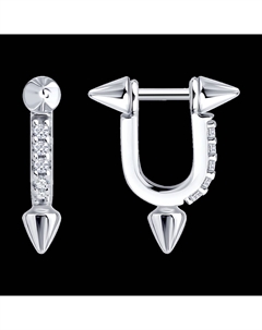 Серьги из серебра с фианитами Sokolov